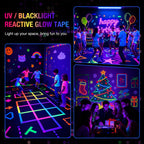 6-Pack 1in x 32.8ft Neon Gaffer Tape, Strong & Fluorescent Glow