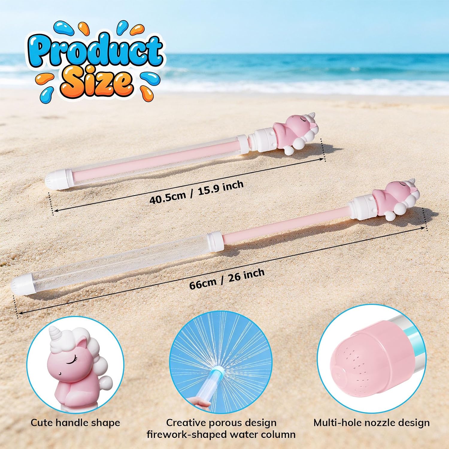 3 PCS Firework-Shaped Spray Water Gun for Kids,Cute Squirt Guns Summer Outdoor Water Toys for Swimming Pool Beach