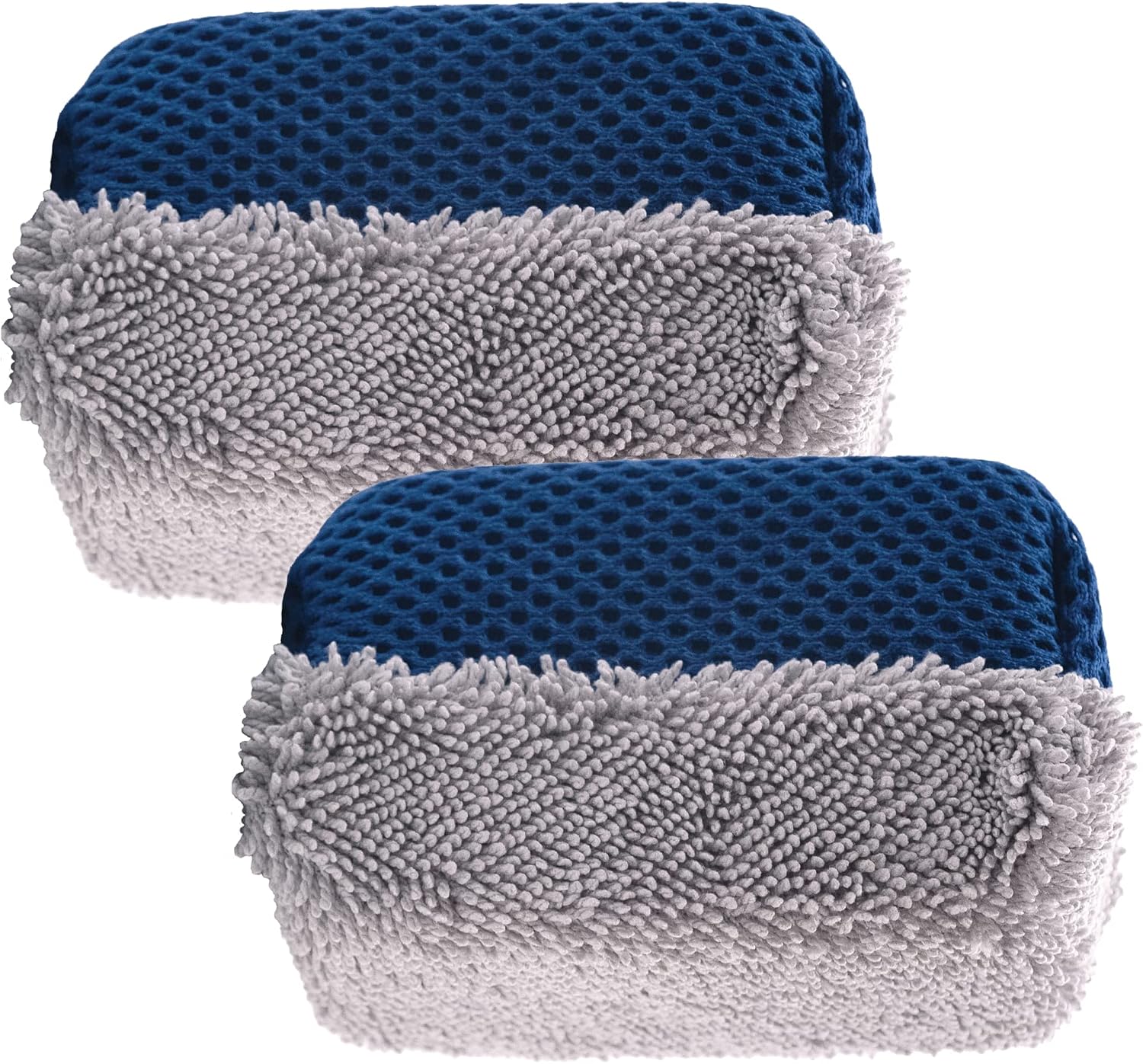 Tire Shine Applicator Sponges for Car Detailing, 2 Pack | Multi-Purpose, Mesh, Microfiber, and Non-Soak-Through Liner