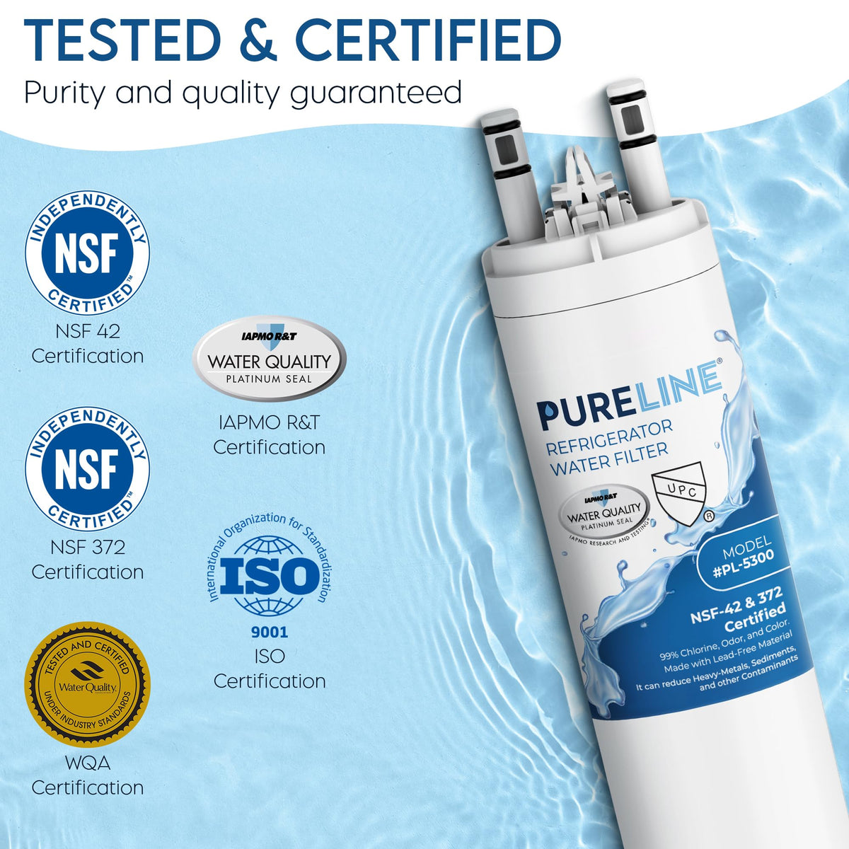Replacement for WF3CB Refrigerator Water Filter, Compatible with Pure Source 3 Water Filter (3 Pack)