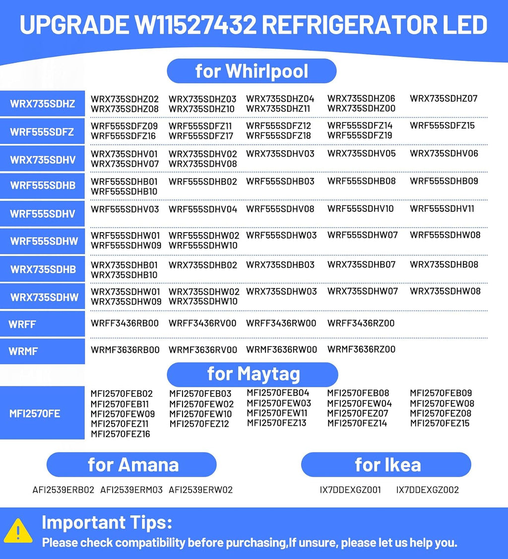WRX735SDHZ02 WRX735SDHZ03 WRX735SDHZ04 WRX735SDHZ07 Refrigerator LED Light