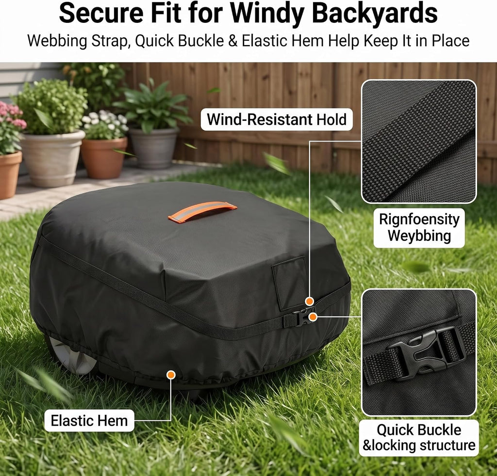 Robot Lawn Mower Cover Waterproof, 420D Heavy Duty Cover for Robotic Mowers | 420D waterproof fabric, backyard