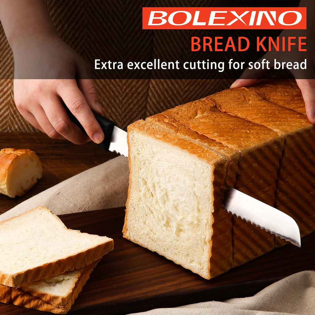 Serrated Bread Knife for Homemade Bread, 12 Inch Stainless Steel