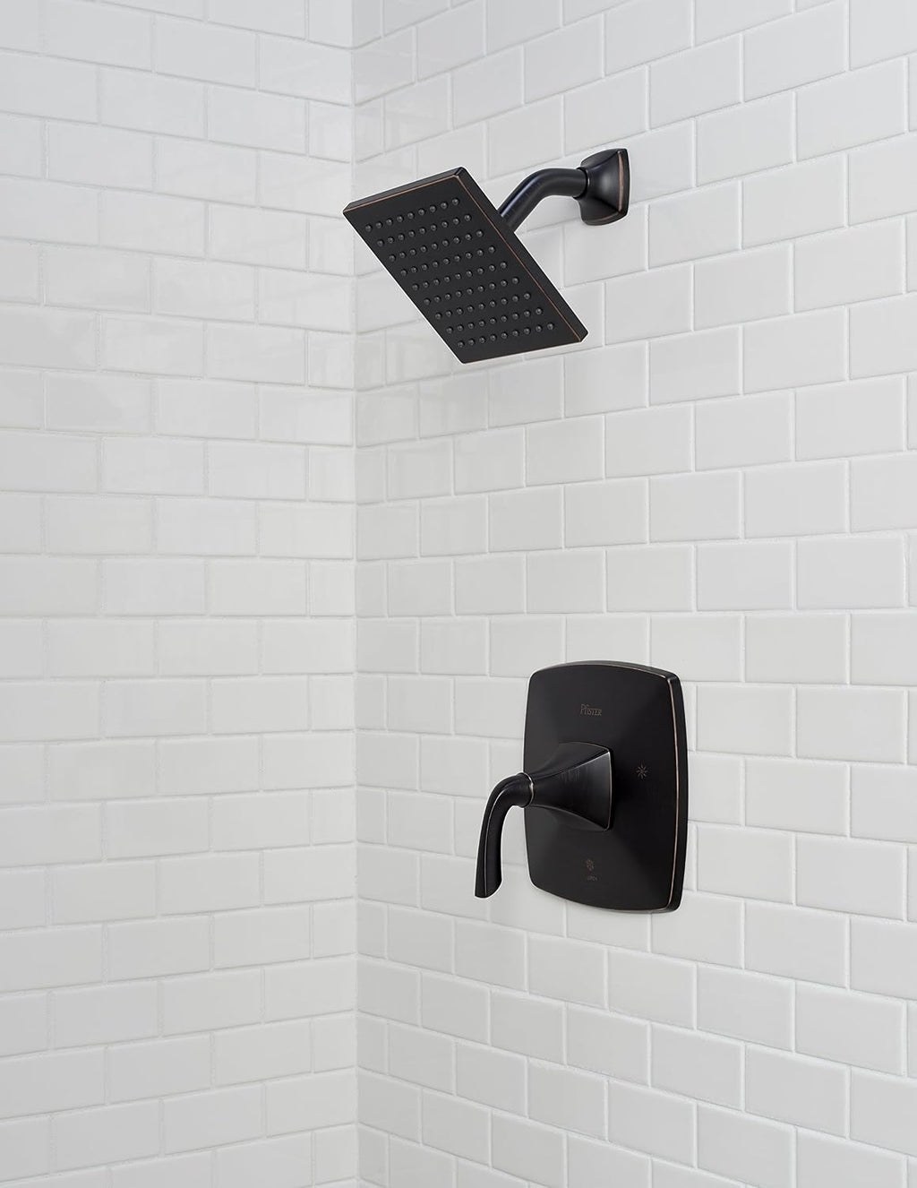 Pfister Bronson Tub and Shower Trim Kit 1-Handle Rain Shower Head with Tub Spout Tuscan Bronze Finish 3-Hole Installation Valve Not Included WaterSense LG898BSY