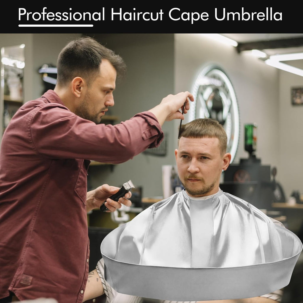 Hair Cutting Cape Professional Salon Barber Cape Foldable Haircut Cloak Hairdressing Umbrella Apron Kit for Adult Men