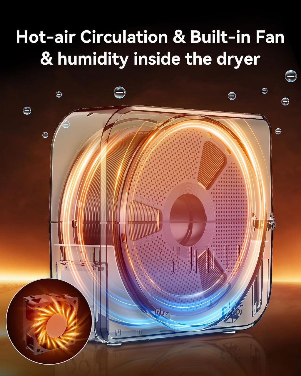 Filament Dryer Box 2026 New Upgrade S1 Plus, White | Fan Design, Keeps 1.75 2.85 3.00mm Filament Dry, Compatible with