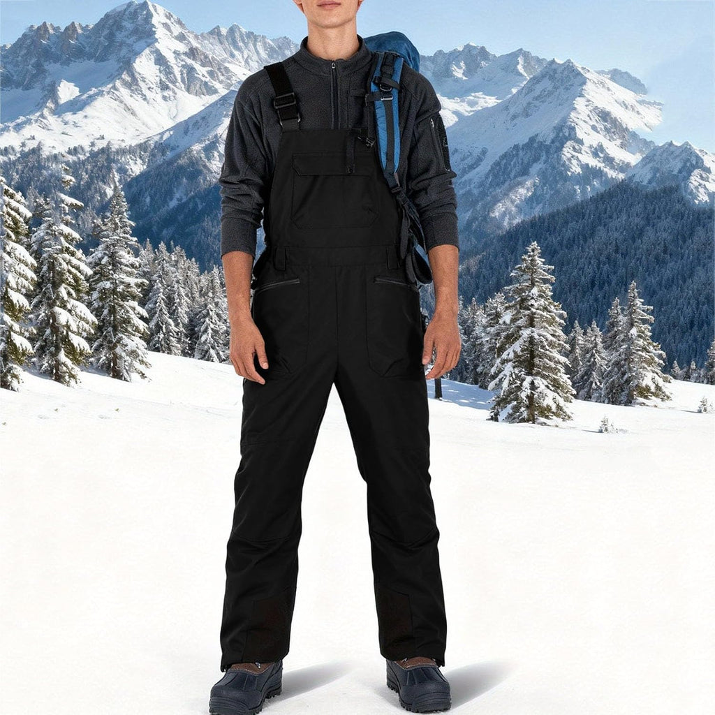 2026 Men's Solid Color Ski Bib Insulated Warm Winter Snowsuits | Waterproof Windproof Snowboard Baggy Pants Thermal