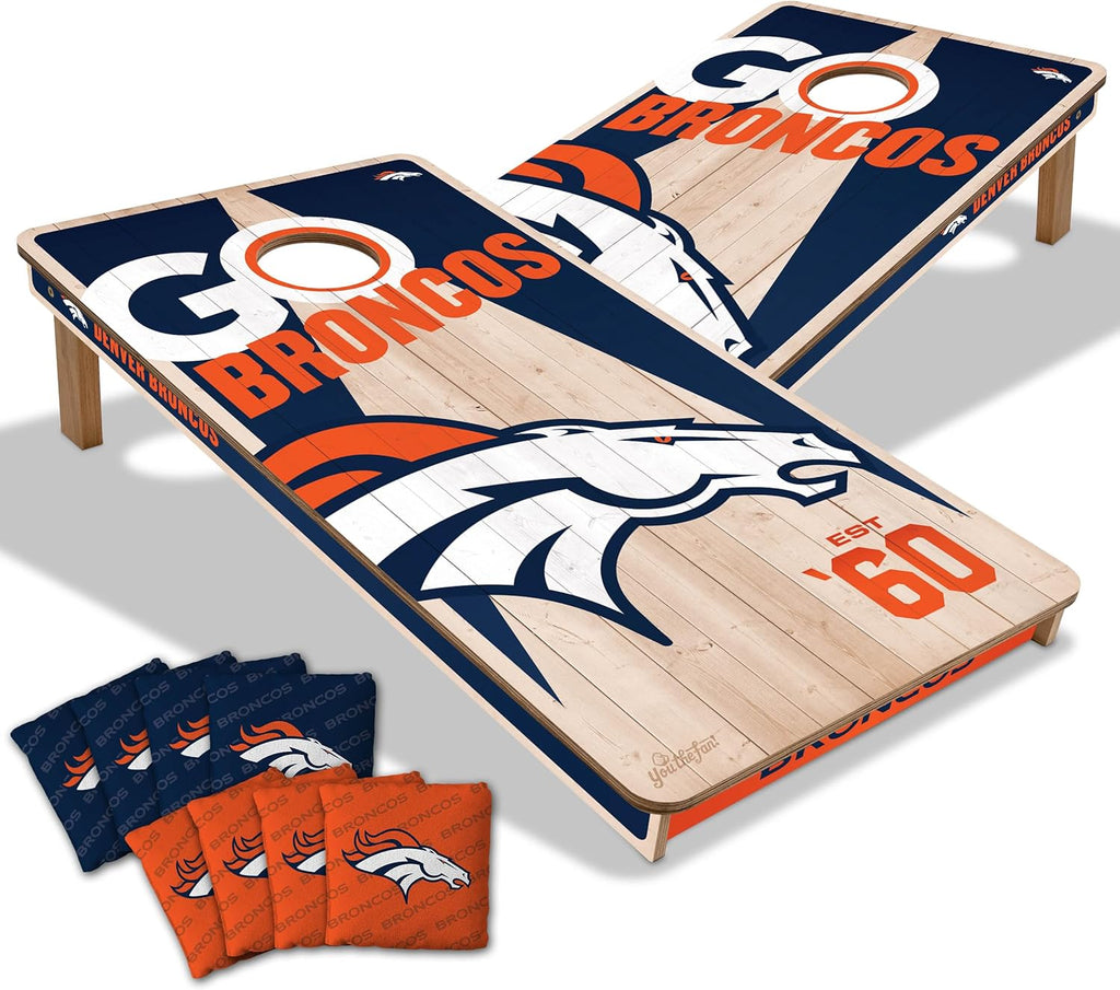 NFL 2’ x 4’ Professional Wood Cornhole Game with Logo Bags