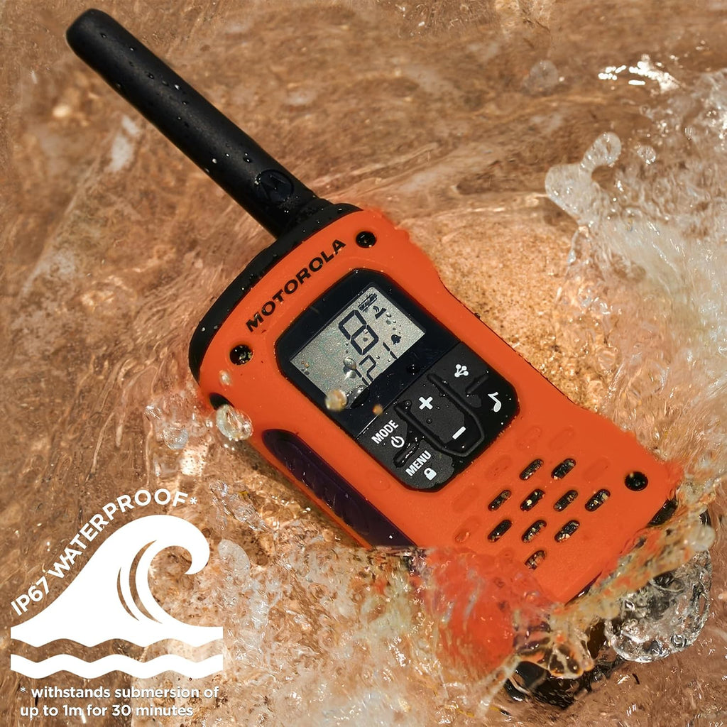 Portable FRS, T605_H2O, Talkabout, Two Way Radios Waterproof Walkie Talkie Emergency Preparedness, Rechargeable, 22