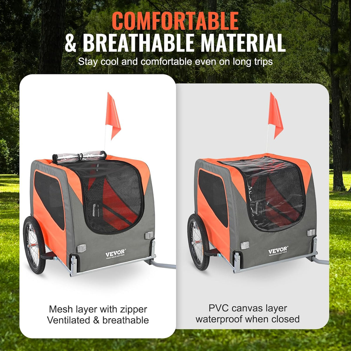 Dog Bike Trailer, Supports up to 66 lbs, Pet Cart Bicycle Carrier