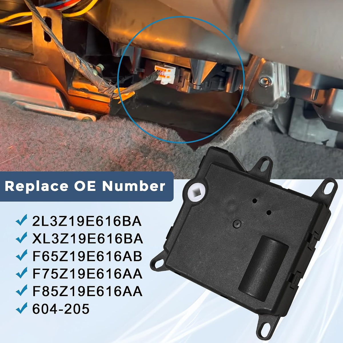 HVAC Blend Door Actuator Fit for 1997-2004 F150 Replaces 604-205