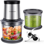 Food Processor 4 Cup, Electric Food Chopper, 【Small but Powerful】Meat Grinder with 2 Bowls, 2 Speed & 4 Blades for