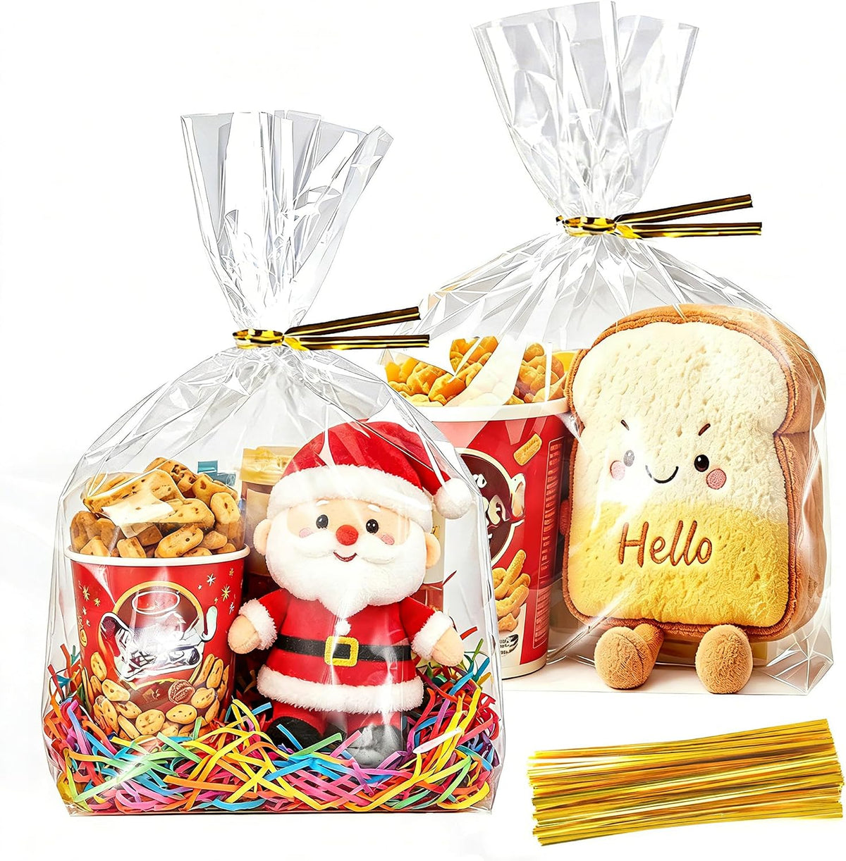 Clear Gift Bags 9x12 Inch, 50 Pack Flat Bottom Cellophane Bags