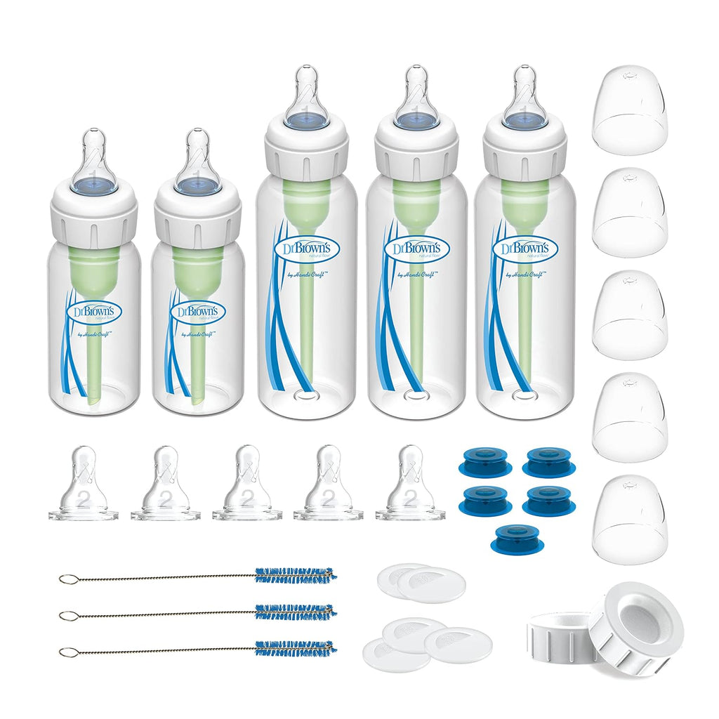 Specialty Feeding System Starter Kit, Narrow Baby Bottles, Infant-Paced Feeding Valve, Oral Feeding Solution for