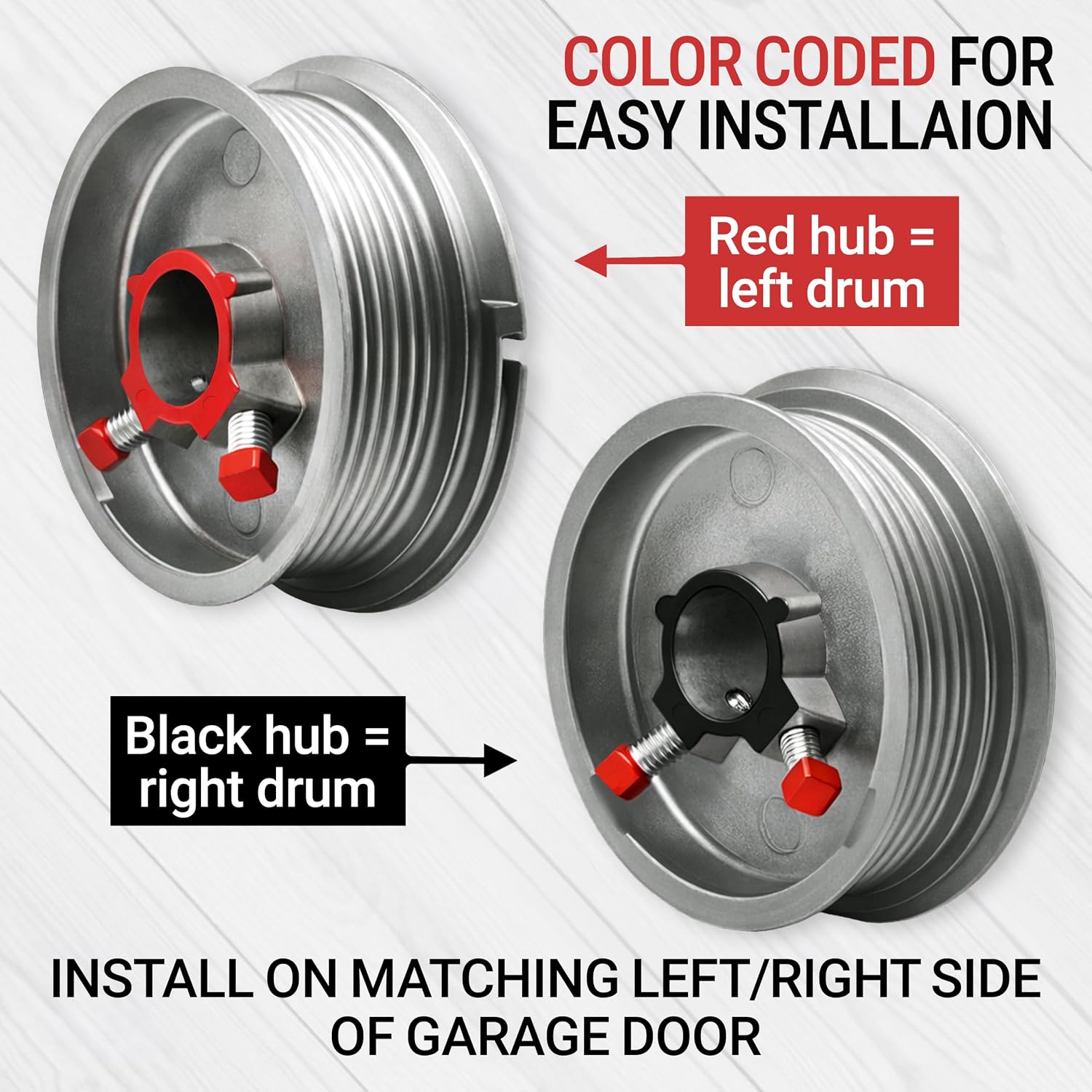 Garage Door Cable Drums Pair 400-8 for 8 Ft Standard Lift Doors
