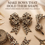 3 Rolls Leopard Pattern Satin Ribbon Total 24 Yards