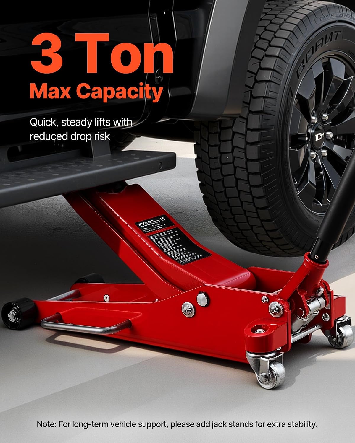 Low Profile Floor Jack 3 Ton Aluminum and Steel Racing Floor Jack with Dual Pistons Quick Lift Pump, Hydraulic