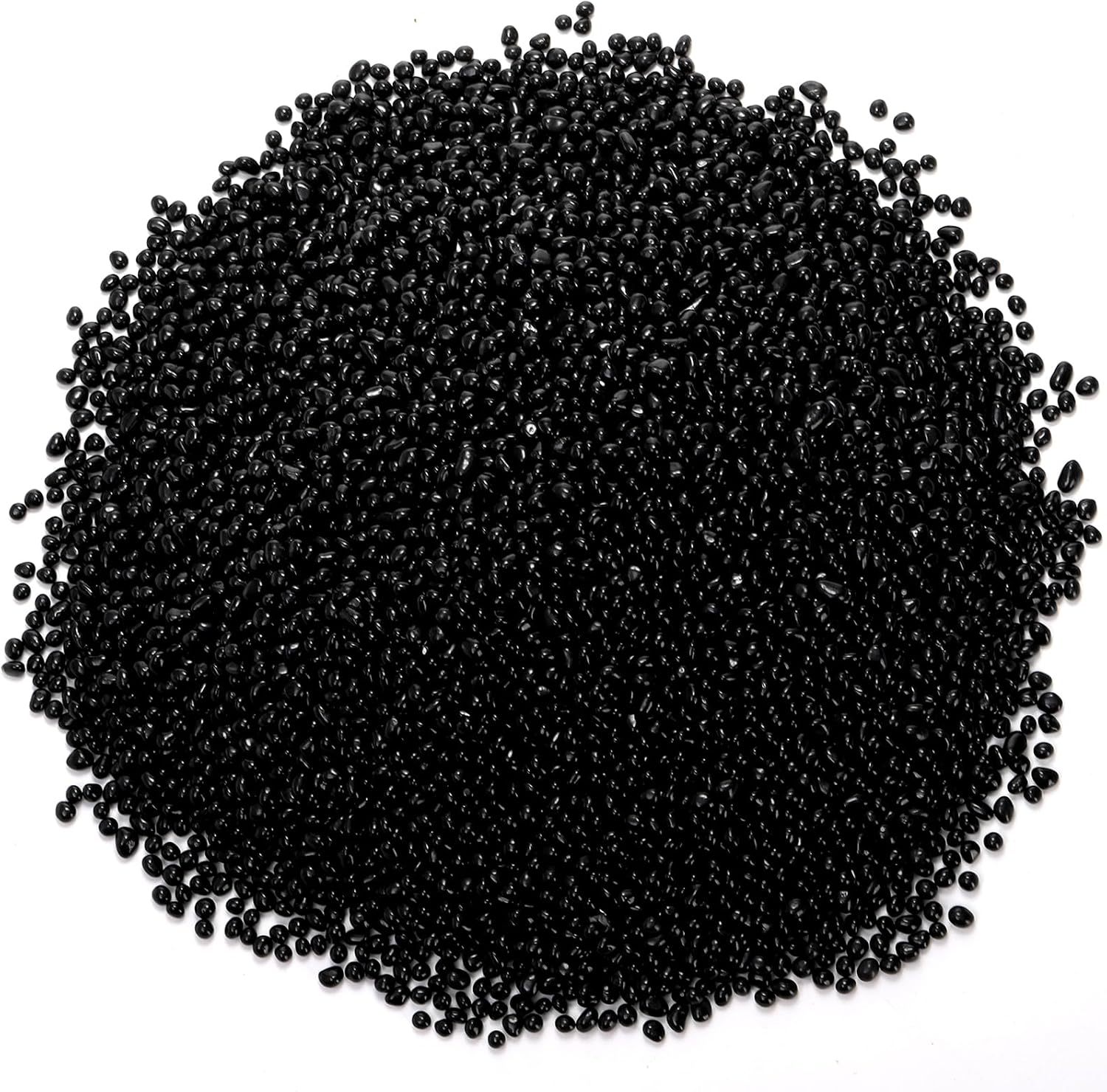 3 LB Small Aquarium Substrate Gravel Sand, Polished Smooth Fish Tank Gravel, Black Crystal Chip Stone, Natural