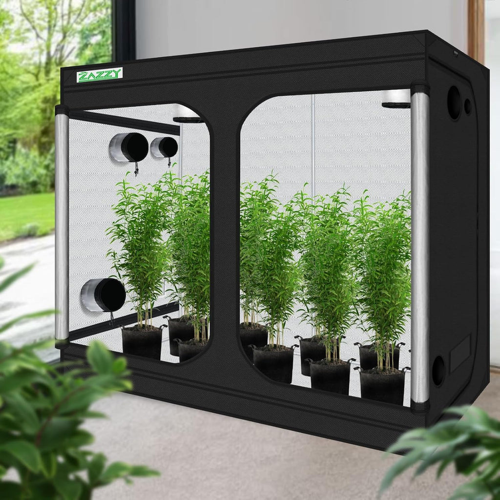 8x4 Grow Tent, 96“x48 x78 600D Mylar Plant Growing Tents | 100% Reflective Mylar Interior, Easy-view