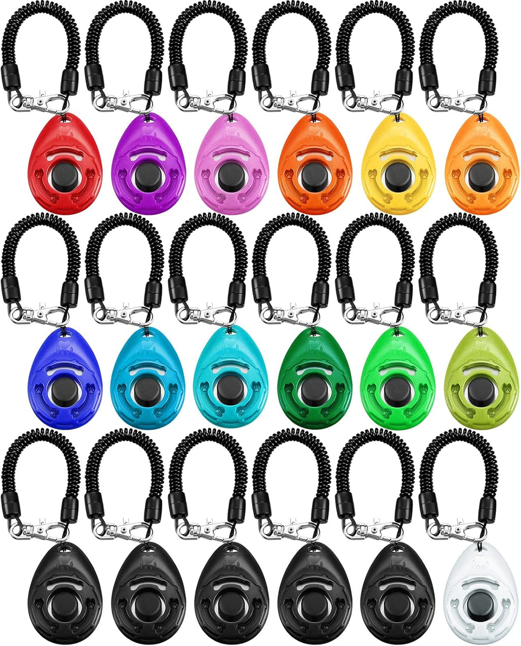 18 Pieces Dog Training Clicker, Pet Behavioral Training Clickers with Wrist Strap for Dogs Cats Puppy Birds