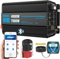 4000W Pure Sine Wave Power Inverter 12V to 120V AC,7000W Surge,Compatible with All 12V Batteries,Bluetooth