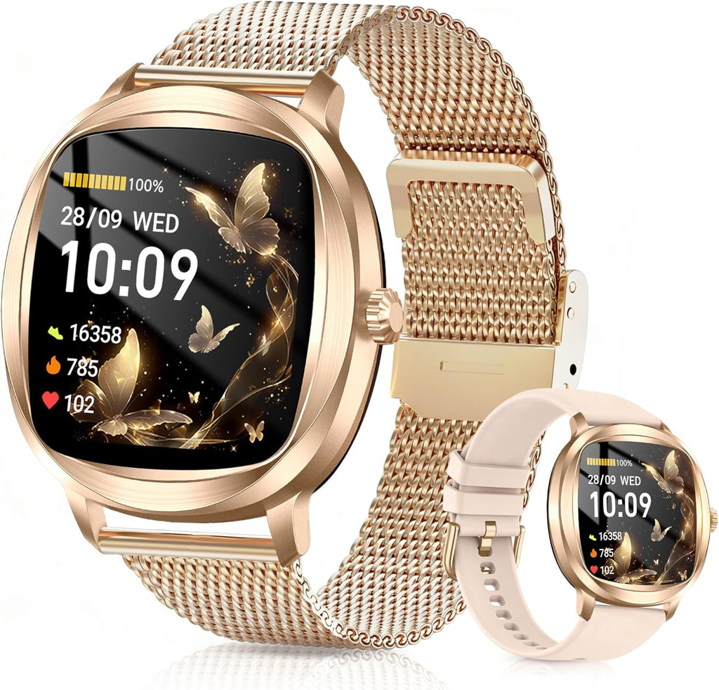 Smart Watch for Women, 1.72" Fitness Tracker with Answer/Make Calls, Sleep/Heart Rate Monitor, Smartwatch for Android