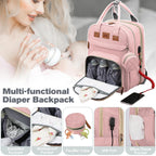 Large Diaper Bag Backpack with Changing Station, Pink