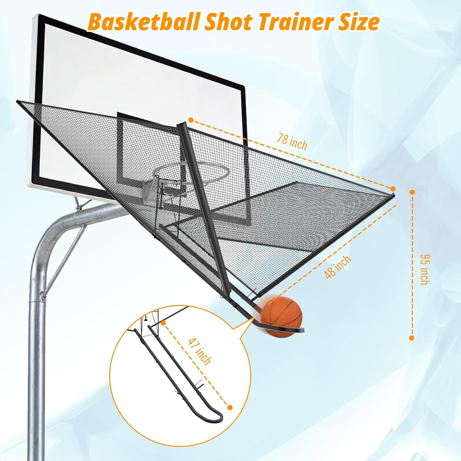 Upgrade Basketball Shot Trainer with Net Return Attachment, Heavy Duty Basketball Rebounder Ball Return for