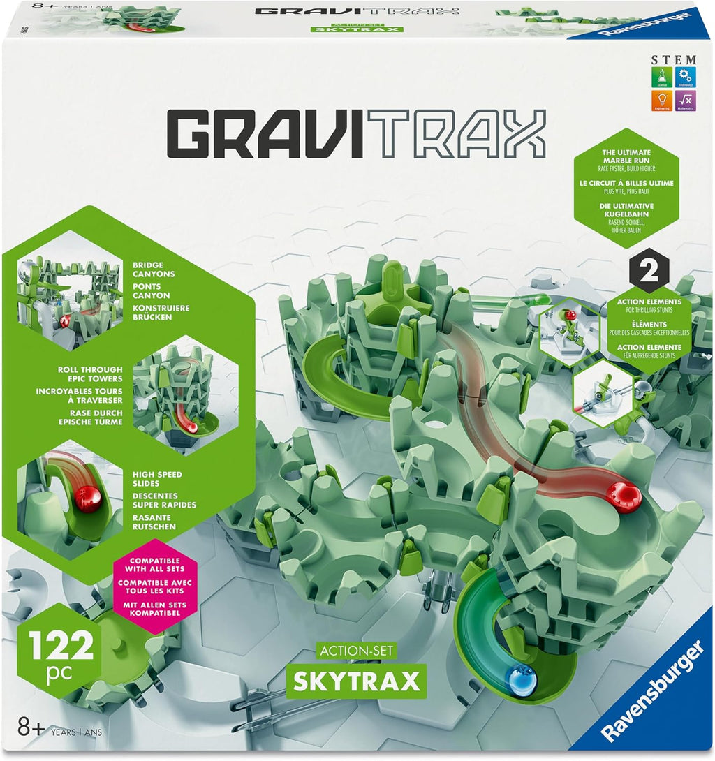 GraviTrax Action Set Skytrax | Innovative Marble Run System and Features | Marble Run and Construction Toy for Ages