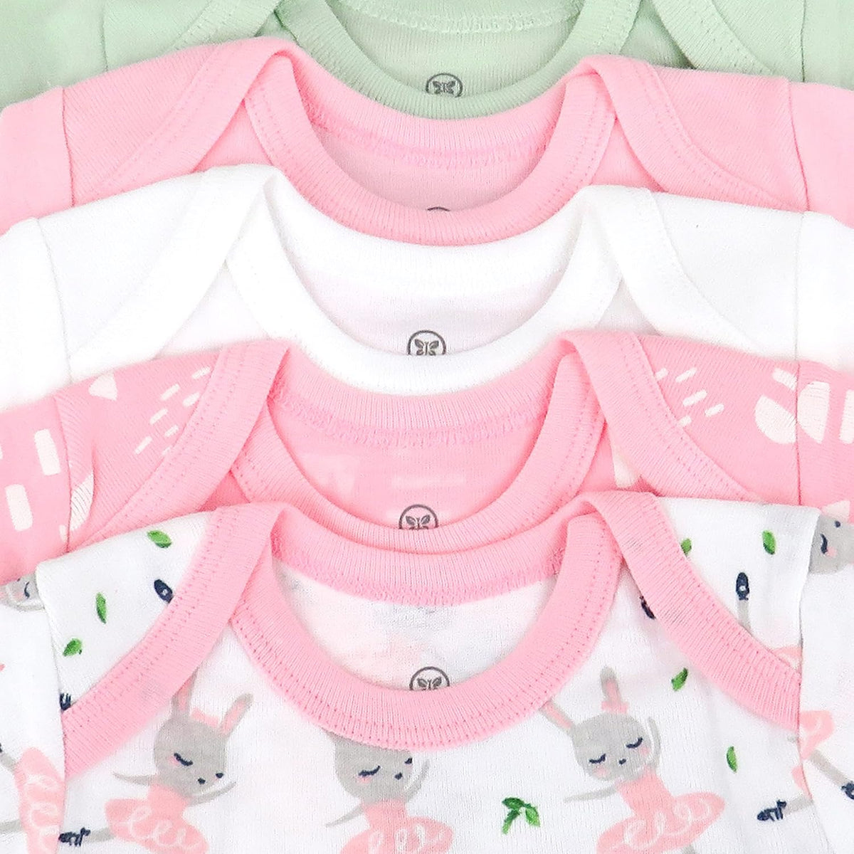 baby-girls 5-pack Long Sleeve Bodysuits One Piece 100% Organic Cotton for Infant Baby Girls