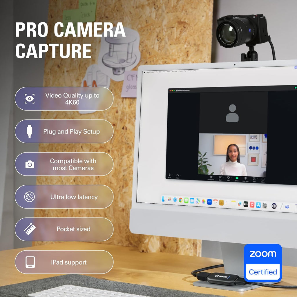 Cam Link 4K Capture Card for DSLR, Camcorder, Action Cam | HDMI to USB 3.0, Stream in 1080p60 or 4K30/60, Ultra-low