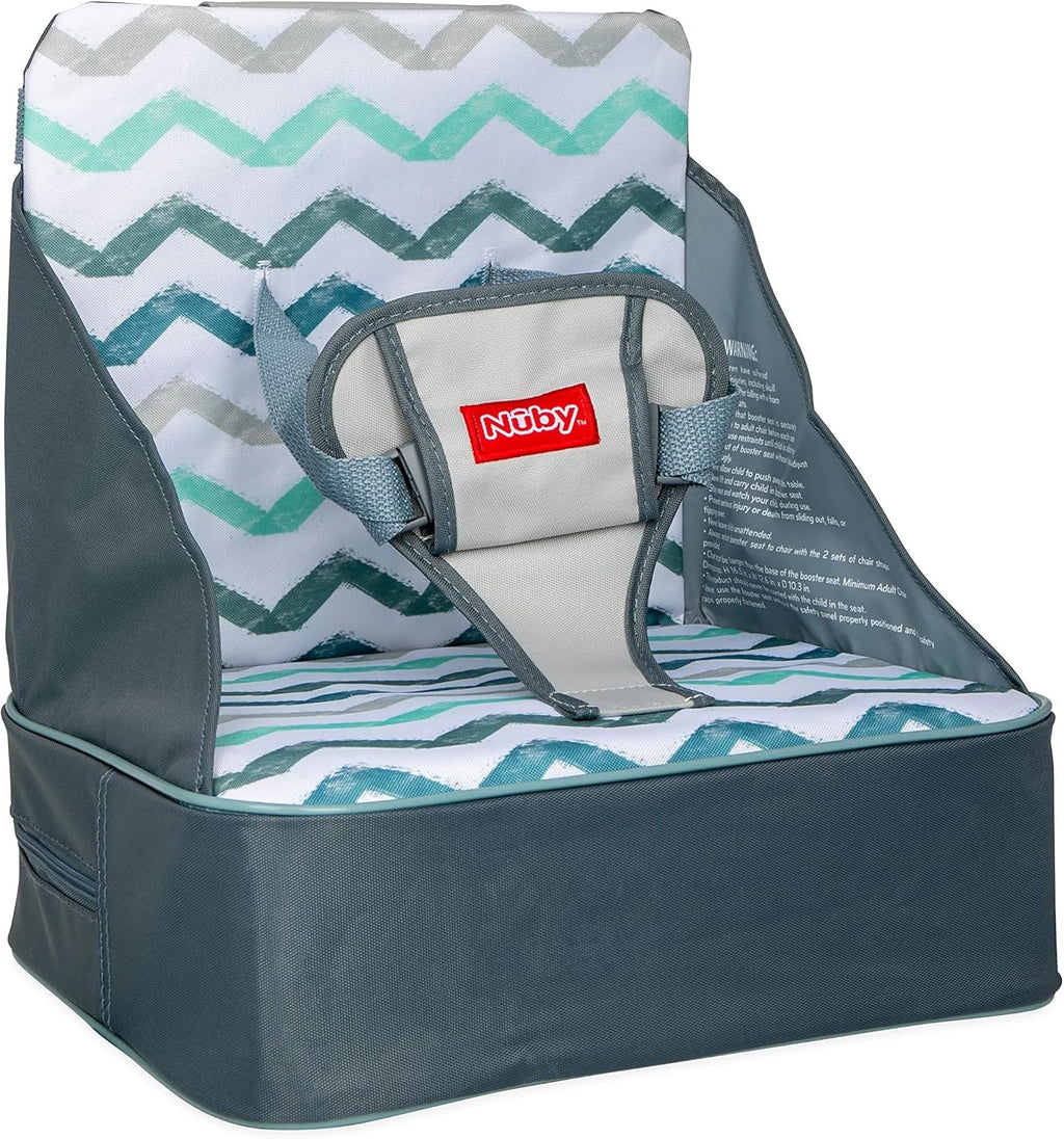 Easy Go Booster Seat for Kitchen Chair - Gray Chevron