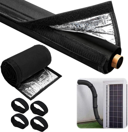5 Layers HVAC Copper AC Line Pipe Insulation Cover – 600D Waterproof Portable Hose Sleeve, 78.7"x10.6" Foam