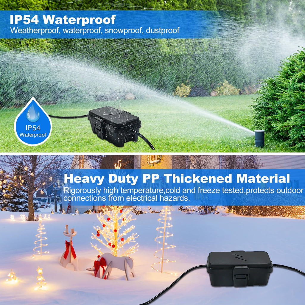 Small Weatherproof Electrical Connection Box(Inner 5.5 x 3 x 2.2inch),Outdoor Electrical Box,Waterproof Extension