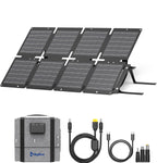 60W Portable Solar Panels with PD 45W USB-C, 20W USB-A, DC Outputs | Built-in Kickstand, IP68 Waterproof, Folding