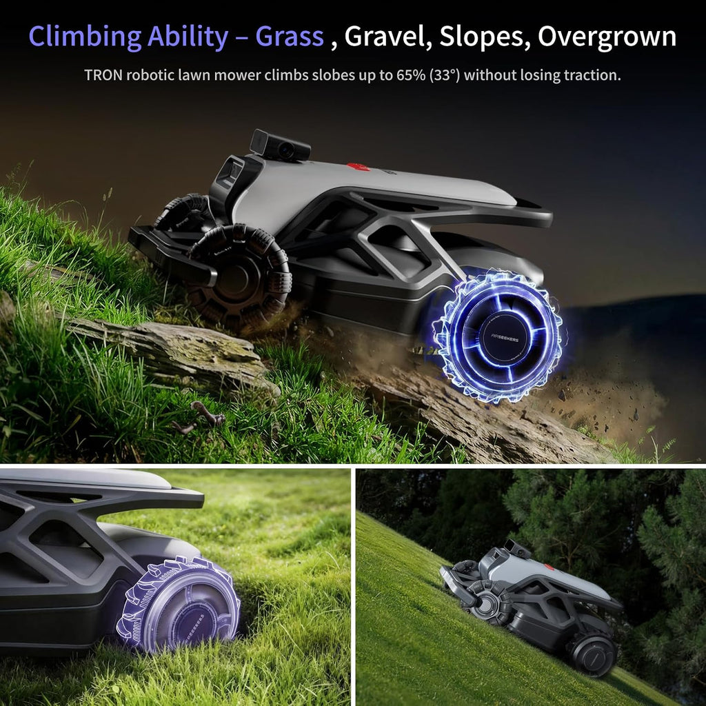 TRON Robot Lawn Mower 1 Acres, NRTK + 5 Vision Wire-Free Robotic Lawnmowe,AI Obstacle Avoidance, No Perimeter