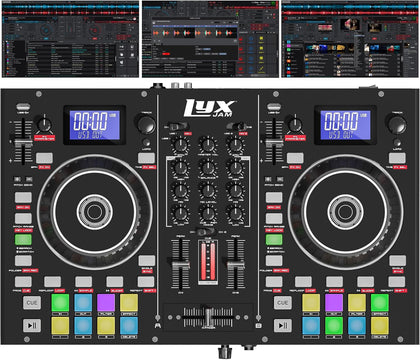 2-Deck Portable DJ Controller, Mixing Console with LCD Display | Manual Looping, USB, MIC Input, Record Output, 16