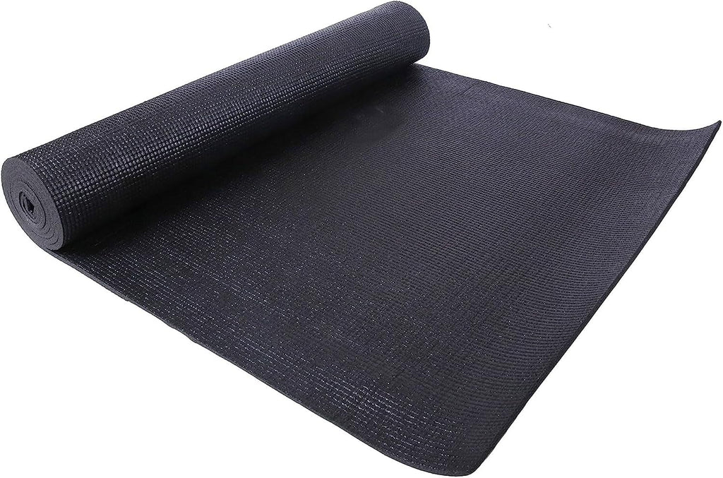 Signature Fitness All Purpose 0.25 Inch Thick High Density No Tear Exercise Yoga Mat with Strap & Lightweight