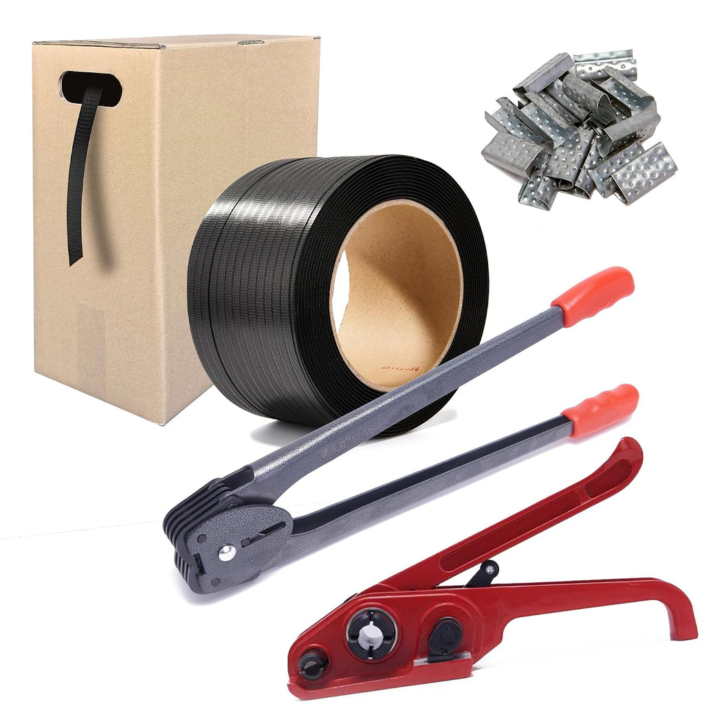 Banding Strapping Kit -Tensioner Sealer 3500ft Poly Strap 200 Seals