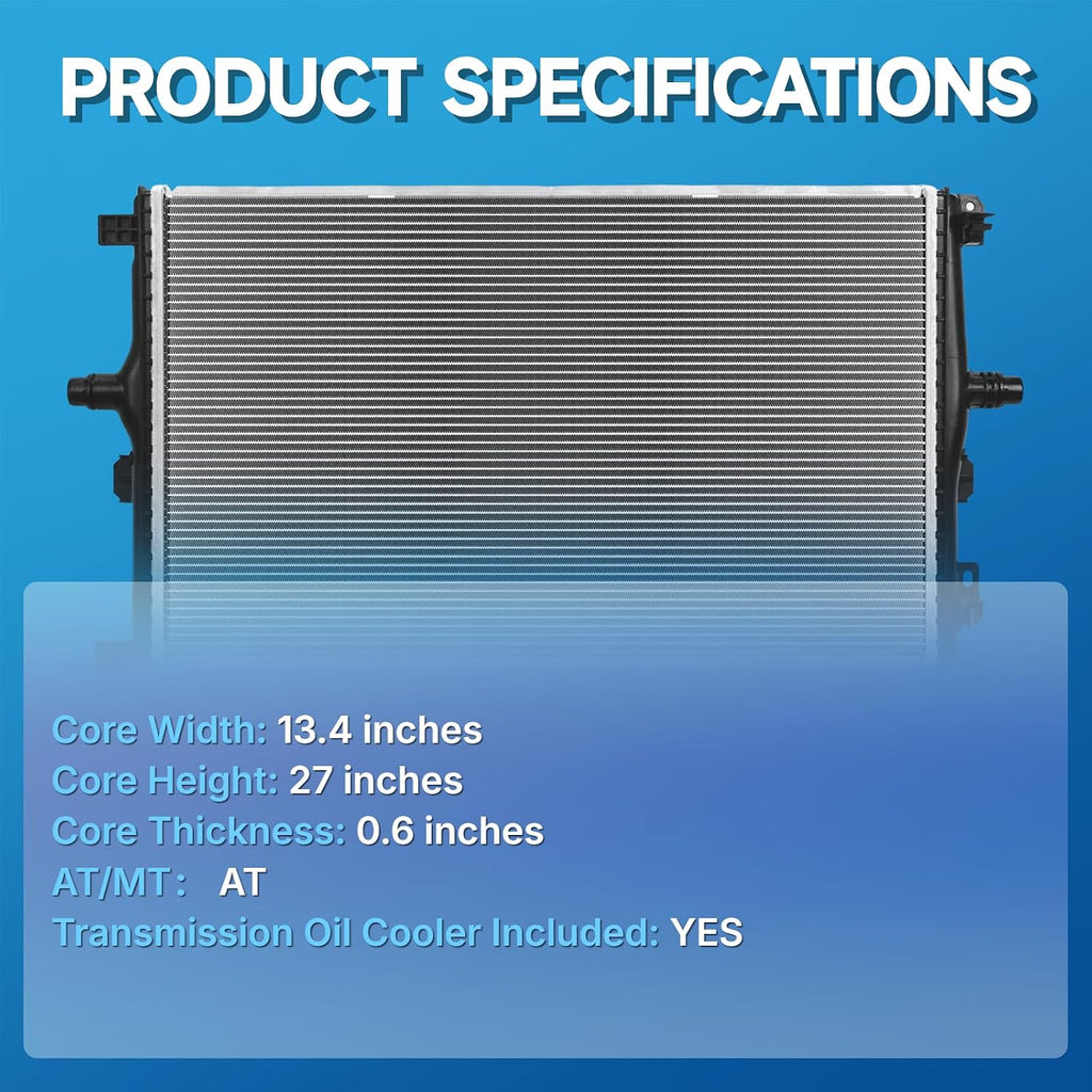 2778 Radiator | AT,With TOC | 13-2/5" Core,Fits For Subaru Outback 05-14; Subaru Forester 09-13; Subaru Crosstrek 16-17; Subaru XV Crosstrek 13-15; Subaru Impreza 08-16 | OE# 45111AJ07A
