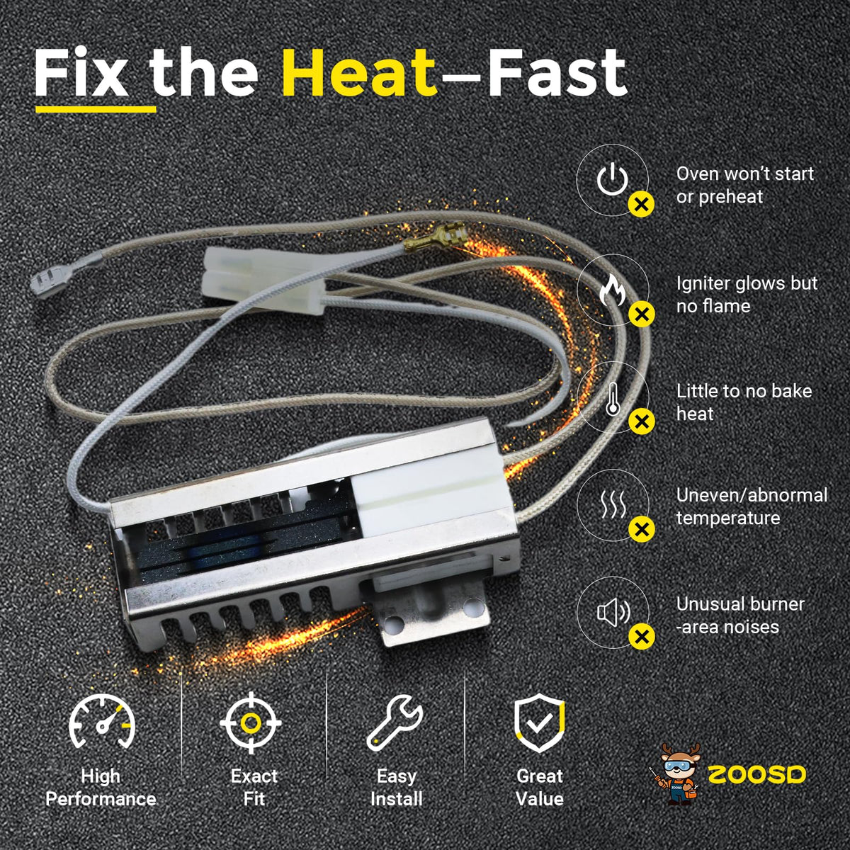 FGF337BCG FGF337ECC FGF337ECD FGF337GCB FGF337GCF FGF348KCD Oven Igniter