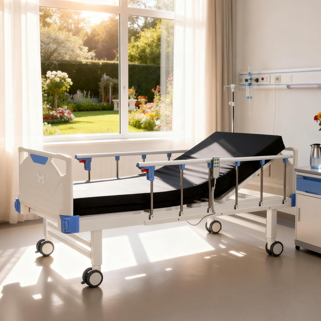 Full Electric Hospital Bed with Memory Mattress, Medical Bed, 550LBS