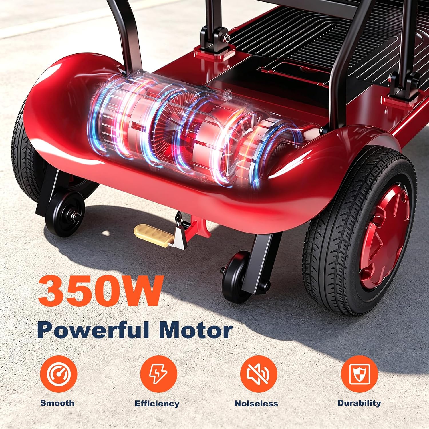 Lightweight Folding Mobility Scooter for Seniors & Adults, 42 lb Portable 4 Wheel Motorized Scooter, 20/40 Miles