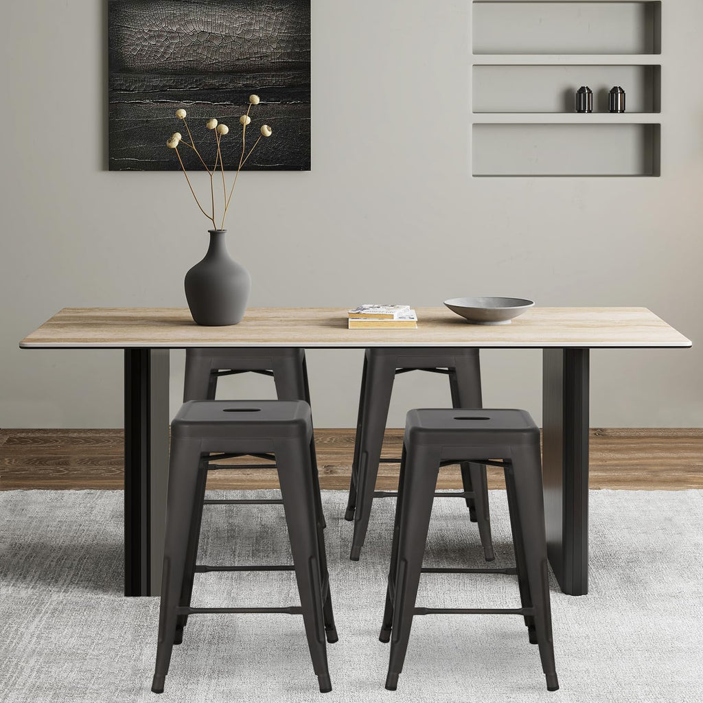 24" Metal Bar Stools | Bronze | Set of 4