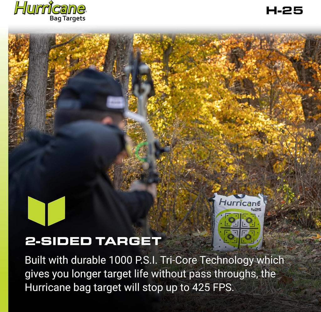 2-Sided High-Velocity Archery Bag Target, High-Visibility Aiming Points, Off-Center Deer Vitals on Back, Heavy-Duty