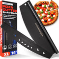 16-Inch Pizza Cutter Rocker Blade, 304 Stainless Steel Slicer Knife, Black