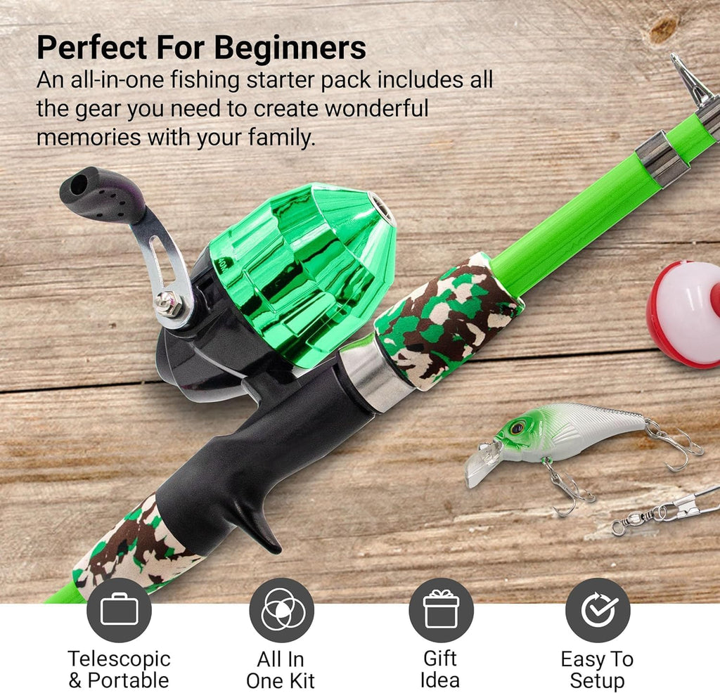 Kids - Toddler Fishing Pole & Tackle Box, Beginner Combo kit, for Ages 5-12