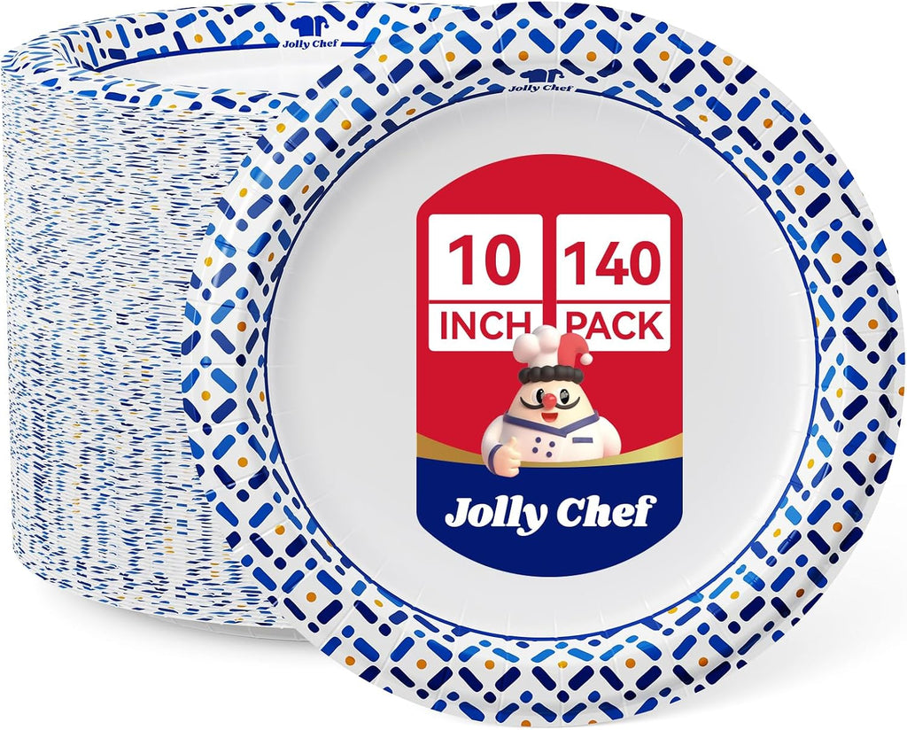 10 Inch Paper Plates 140 Count, Disposable Heavy Duty
