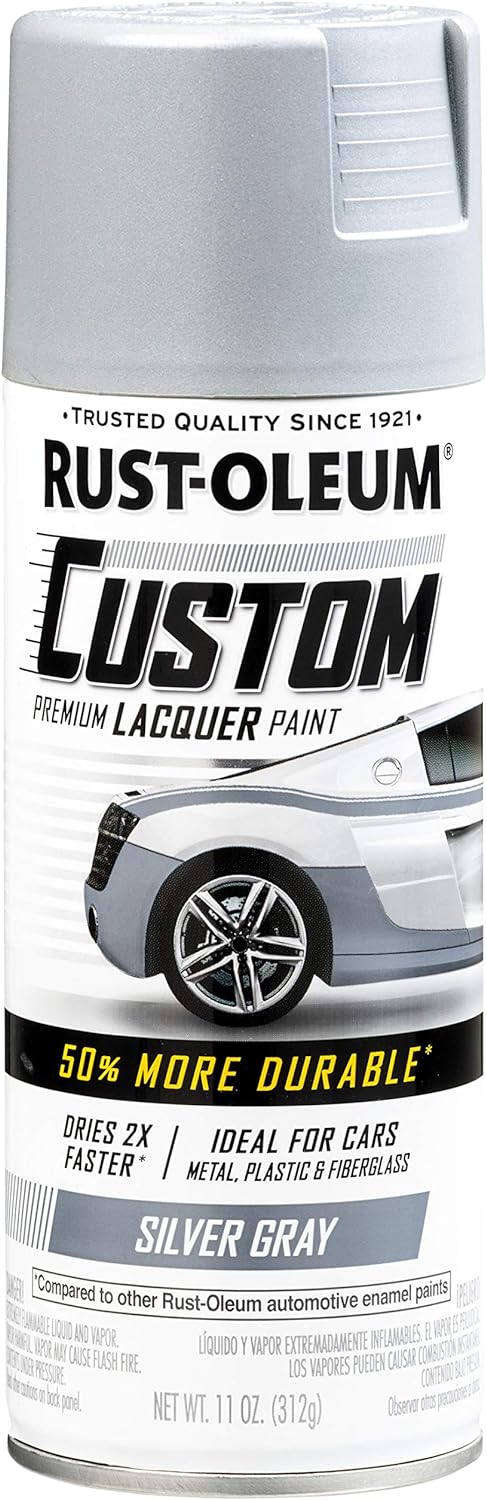 Automotive Custom Lacquer Spray Paint, Matte Silver Gray