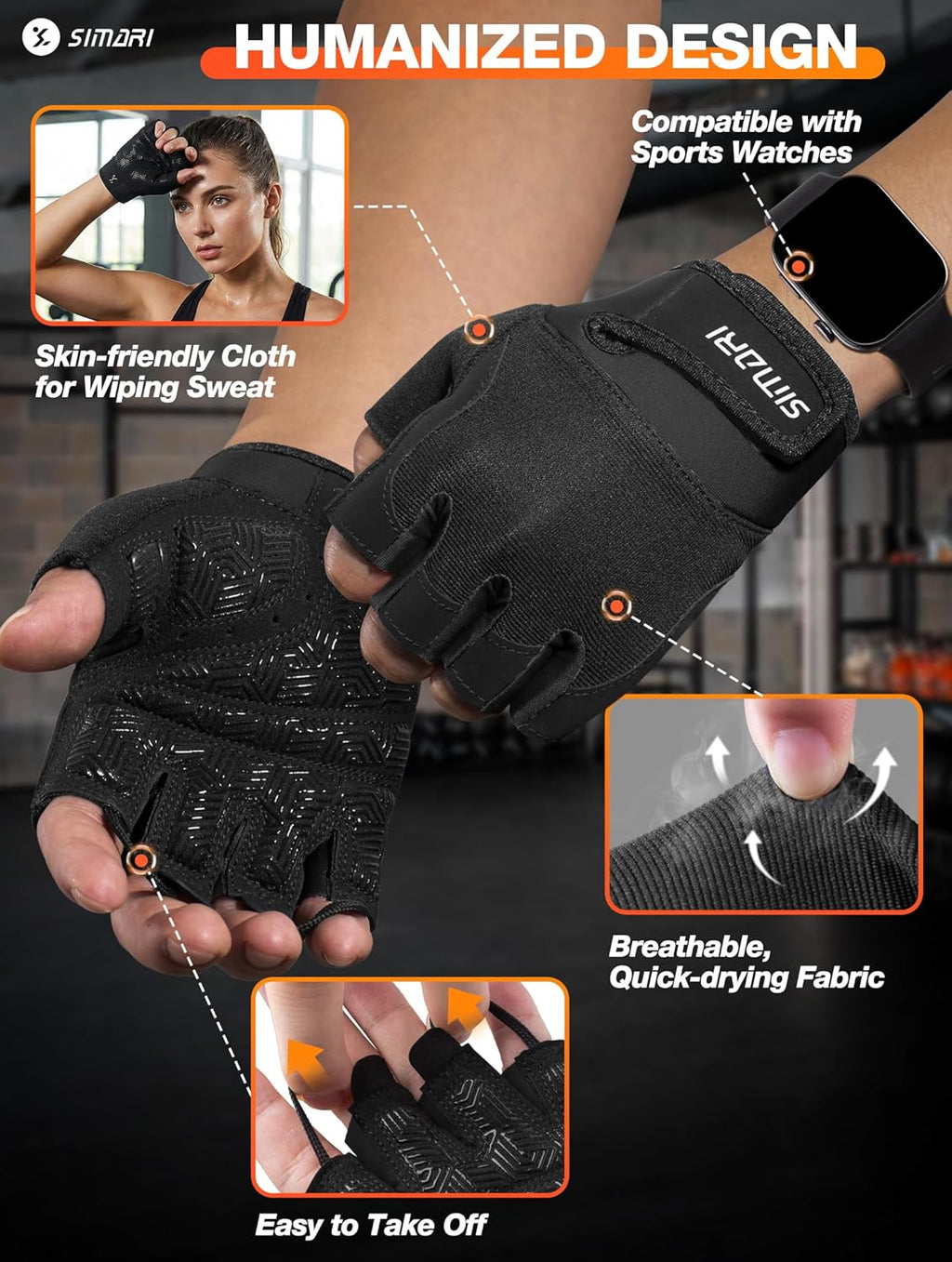 Breathable Workout Gloves with Cushion Pad/Grip/Reduce Calluses, Weight Lifting Gloves for Gym Exercise, Cycling
